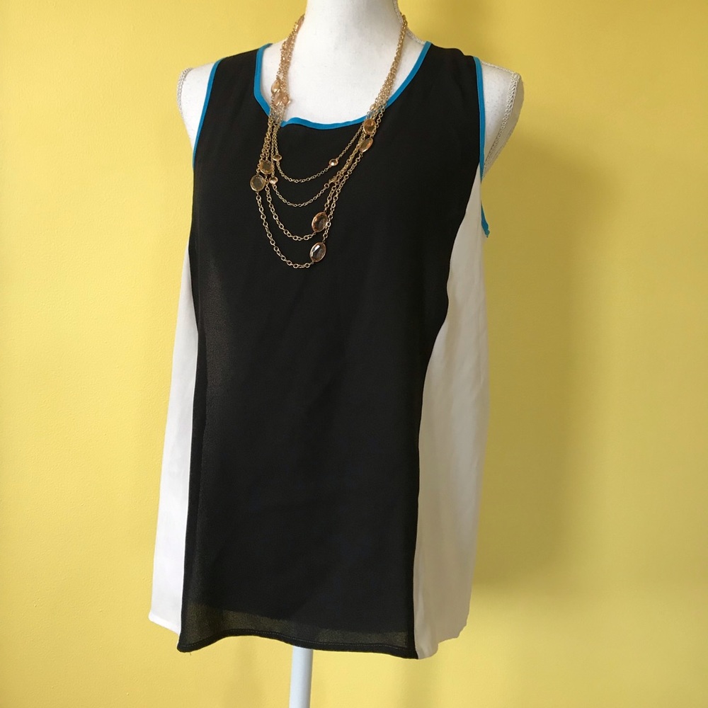 Small black and white blouse top